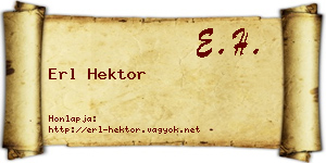 Erl Hektor névjegykártya